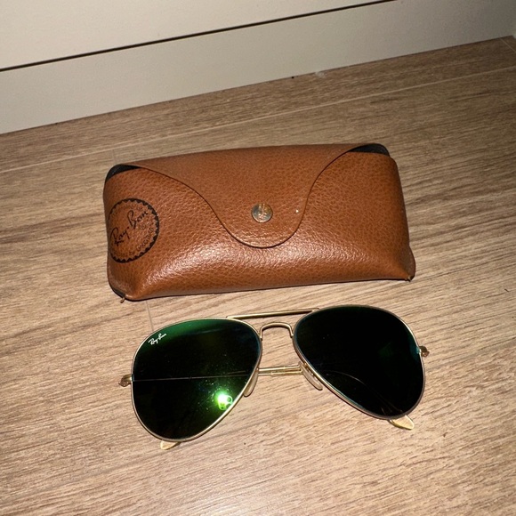 Ray-Ban Gold Frame AVIATOR FLASH LENSES Sunglasses RB 3025 main image 5